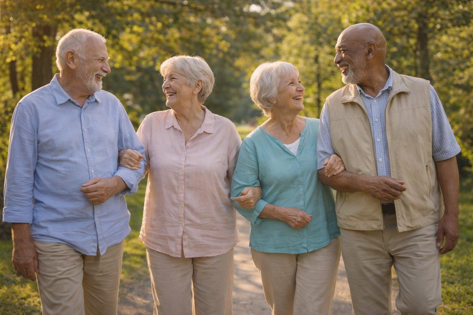 Seniori na prechádzke